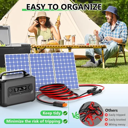 Vista 5 de Vansdon Cable de extensión solar a XT60i, conector solar de 10 AWG de 30 pies a XT60i, cable de carga para estación de energía portátil, generador
