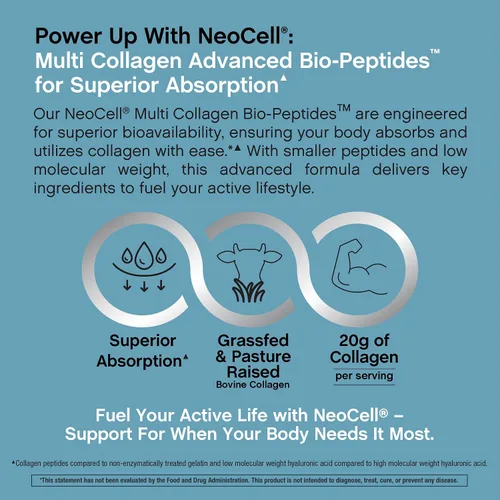 Vista 4 de NeoCell Polvo de biopéptidos de colágeno múltiple 10oz