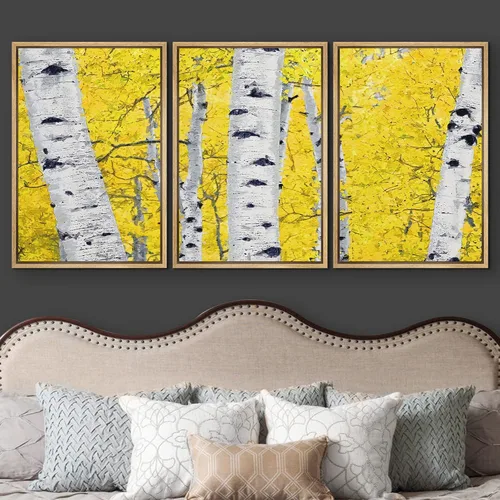 Vista 279 de wall26 Lienzo enmarcado para pared, juego de arte de acuarela pastel, paisaje rural, ilustraciones con formas abstractas, arte moderno, decorativo