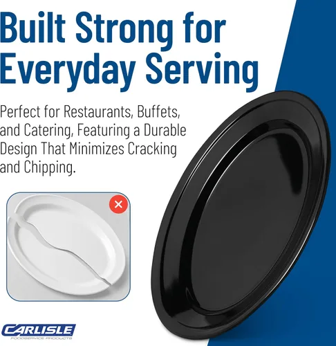 Vista 6 de Carlisle FoodService Products Dallas Ware - Plato ovalado de plástico reutilizable con borde para el hogar y restaurantes, melamina, 9.25 x 6.25