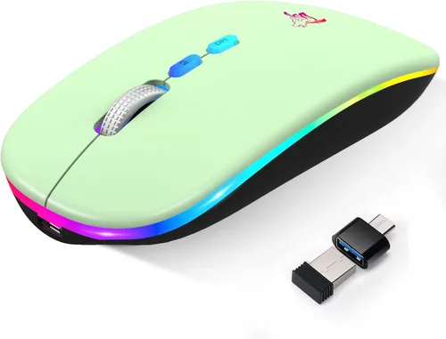 Vista 13 de HOTLIFE Ratón inalámbrico, delgado LED recargable silencioso Bluetooth Negro