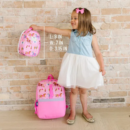 Vista 8 de Wildkin Kids Pack-it-All Mochila con caja de almuerzo con clip para niños y niñas, tamaño perfecto para empaquetar suministros escolares y tu