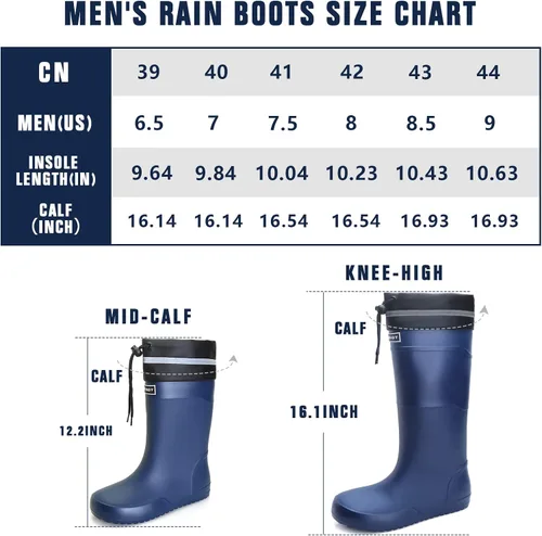 Vista 7 de YUHITYGZGS Botas de lluvia para hombre, botas de goma impermeables, botas de lluvia para hombre, botas de jardín, cómodas, ligeras, botas de lluvia
