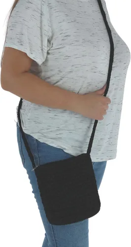 Vista 4 de CTM Bolso bandolera de ganchillo para mujer