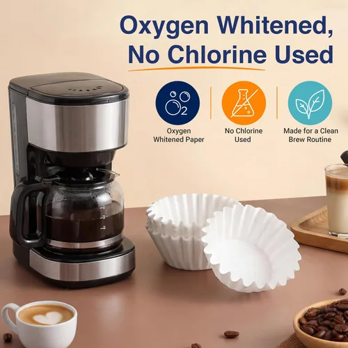 Vista 5 de Filtros de café para cesta de 4 tazas (100, blanco)