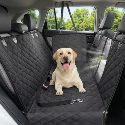 Vista 12 de Funda de asiento de coche para perros, funda de asiento para perros 600D resistente y duradera para asiento trasero, hamaca para perros 100%
