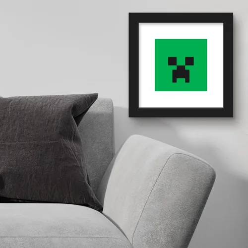 Vista 4 de Gallery Pops Minecraft: Pixeles icónicos - Mobs - Arte de pared de enredadera, versión enmarcada en negro, 12 x 12 pulgadas Versión con marco negro