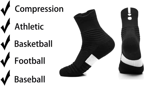 Vista 2 de Elite - Calcetines de baloncesto gruesos para ciclismo, calcetines deportivos para hombres, mujeres y niños