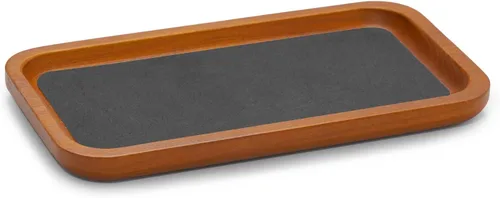 Vista 13 de Oirlv - Bandeja de exhibición de joyas de madera maciza, organizador Blanco crema