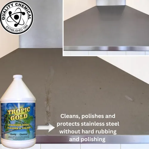 Vista 3 de Quality Chemical Tropic Gold - Limpiador y pulidor de acero inoxidable, limpiador mágico y pulido para acero inoxidable, limpiador perfecto de acero