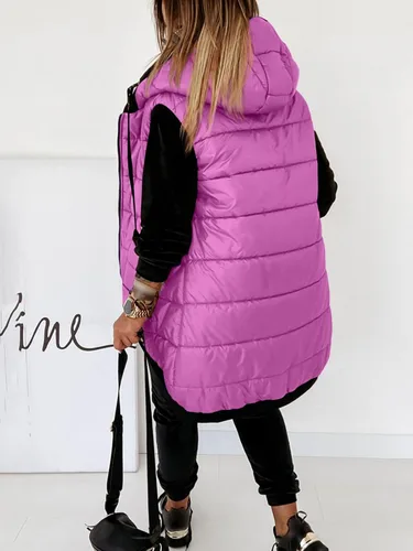 Vista 3 de Kaxindeb Chaleco con capucha para mujer, ligero, con cremallera, acolchado, con bolsillos