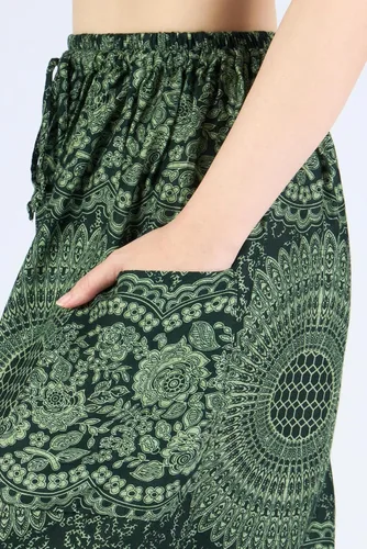 Vista 3 de Lannaclothesdesign Pantalones de harén para mujer, pantalones bohemios de elefante, ropa hippie de cintura alta con bolsillos para yoga