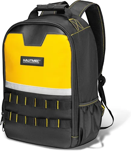 Vista 9 de HAUTMEC HT0407 - Mochila de herramientas con compartimento para laptop, bolsa de herramientas Oxford 1680D resistente a los impactos, 11 bolsillos