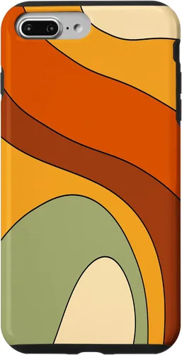 Vista 12 de Retro Liquid Swirl Rainbow 70s Aesthetic Boho Burnt Orange Case for iPhone 17