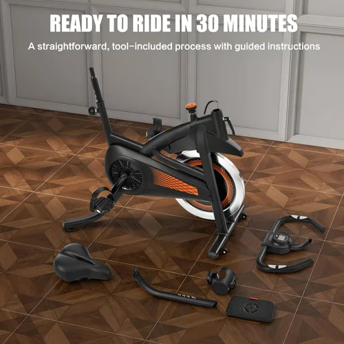Vista 7 de Exercise Bike Stationary Bike Indoor Cycling Bicycle for Home Gym Spinning Bike 300 lbs Weight Capacity Adjustable Seat/Handlebar for Office Cardio