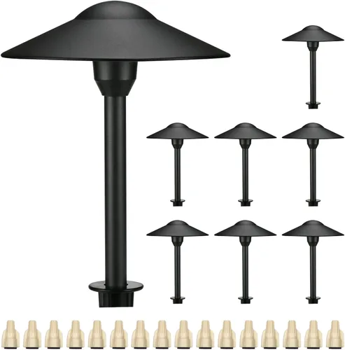 Vista 10 de Iluminación de paisaje de 3 W, luces de paisaje de 12 V, luces de camino de paisaje de bajo voltaje, luces blancas cálidas, impermeables, para Negro