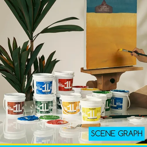 Vista 7 de MEEDEN Juego de pintura acrílica: 1L/33.8 oz x 12 colores pinturas acrílicas grandes a granel - Pinturas artísticas brillantes de cuerpo pesado