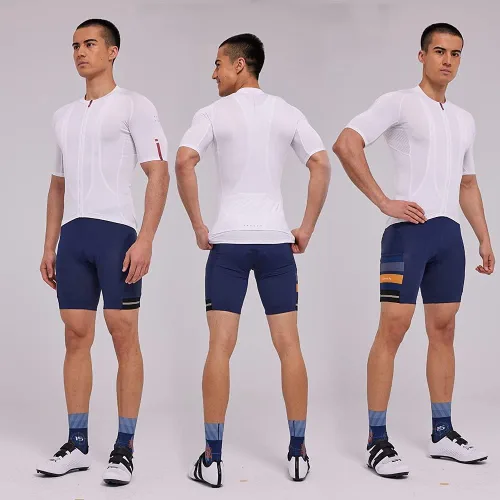 Vista 6 de Santic Camiseta de ciclismo para hombre de manga corta con 3 bolsillos traseros