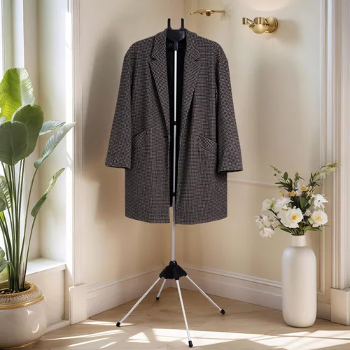 Vista 8 de Colgador con soporte para vaporizador de ropa y guante de planchado de vapor para vaporizar ropa, estante de vaporizador de ropa de mano con mini