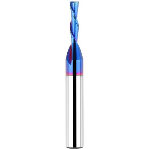 Vista 8 de EANOSIC Brocas de fresadora en espiral de compresión ascendente y descendente de 1/2 pulgada de diámetro de corte con revestimiento nano azul