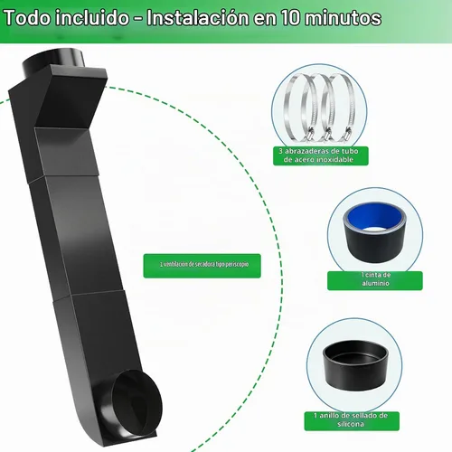 Vista 7 de UD48S Periscope - Rejilla de ventilación para secadora de acero 304