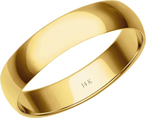 Vista 9 de Anillo de boda para mujer, oro blanco, rosa o amarillo de 4 mm. clásico, sencillo, simple, argolla de matrimonio de 10 quilates o 14 quilates