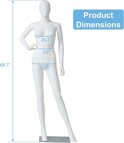 Vista 7 de Maniquí de cuerpo completo Maniquí Femenino - Cuerpo Maniquíes, Maniquíes Cuerpo Femenino (Blanco - style2)
