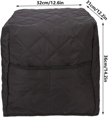 Vista 2 de Funda para cafetera, protección contra el polvo, algodón suave, color negro