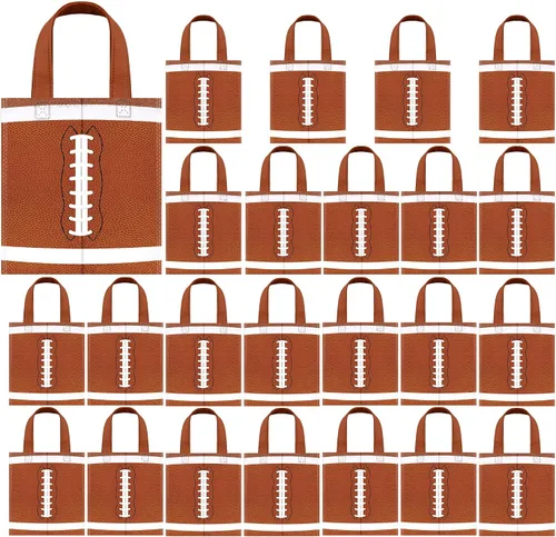 Vista 7 de MIMIND 24 bolsas de béisbol no tejidas para recuerdos de fiesta con asas de 7.8 x 7.8 pulgadas, bolsas de regalos para fiesta de béisbol, bolsas