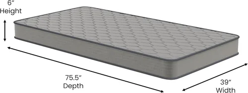 Vista 2 de Flash Furniture Capri Comfort Sleep - Colchón híbrido de resortes interiores y espuma de 6 pulgadas en una caja, colchón híbrido de resortes