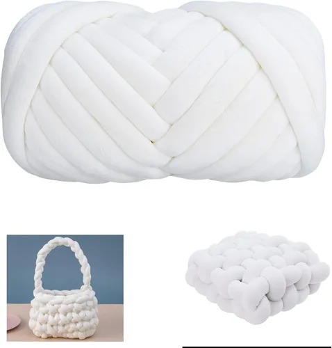 Vista 16 de Hilo de Algodón Grueso para Tejer con los Brazos Crochet Super Saver Jumbo Gigante Voluminoso Premier Hilo para Hacer Mantas para Casa de Mascotas
