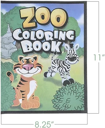 Vista 3 de ArtCreativity Libros para colorear de animales del zoológico para niños, paquete de 12, folletos de colores grandes de 8.25 x 11 pulgadas, premios