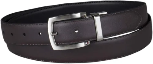 Vista 3 de Tommy Hilfiger Men's Leather with Two Buckles Boxed Belt Set, Black