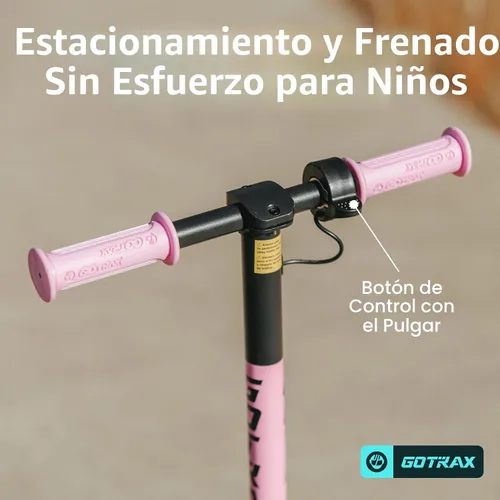 Vista 6 de Gotrax Electric Scooter for Kids 6-12, Max 3.75 Mile & 7.5Mph,Thumb Control Rosa claro