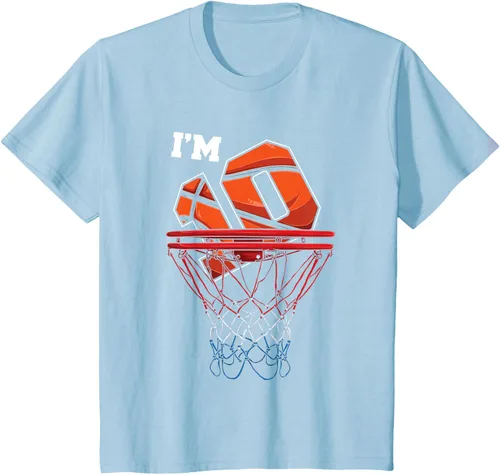 Vista 9 de Camiseta de regalo de cumpleaños con red de baloncesto de 10 años, Negro