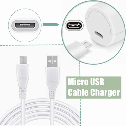 Vista 3 de 3.3ft White Micro USB Adapter Charger Cord Cable Replacement for Edifier MB200 Portable Speaker Power PSU