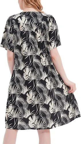 Vista 6 de Vestido de casa para mujer, camisones de algodón con botones y bolsillos, S-XXL