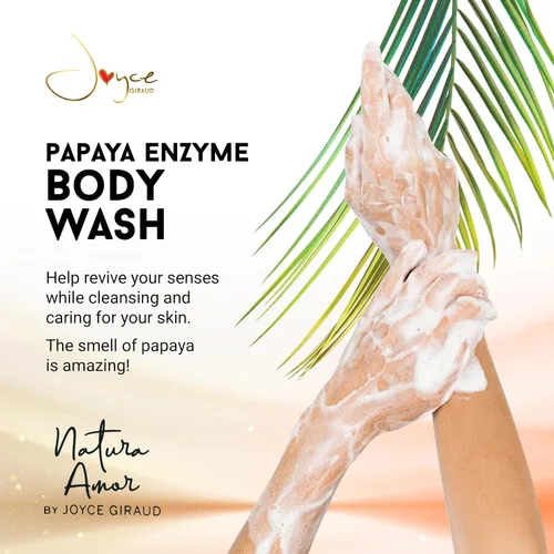 Vista 2 de Natura Amor by Joyce Giraud Papaya Enzyme Body Wash - Nutritivo e hidratante, ideal para todo tipo de piel, aroma a papaya, 8 onzas líquidas
