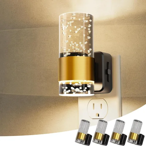 Vista 29 de L LOHAS LED Las luces nocturnas se enchufan a la pared, luz nocturna con Anillo de oro-3CCT