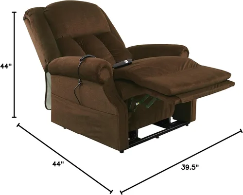 Vista 2 de MEGA MOTION Sillón reclinable eléctrico resistente con elevador, XL, visón (dispositivo médico de clase II de la FDA)