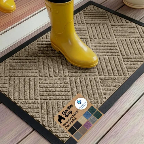Vista 63 de Gorilla Grip - Tapete WeatherMax todo terreno 100% impermeable, caucho natural, resistente a manchas y decoloración, interior y exterior, fácil