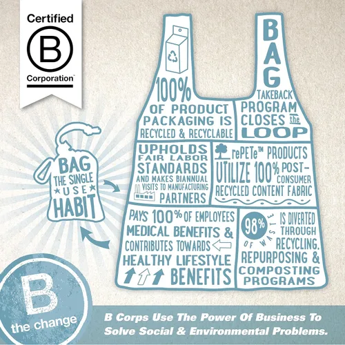 Vista 6 de ChicoBag® Bolsa de comestibles reutilizable compacta original, ecológica