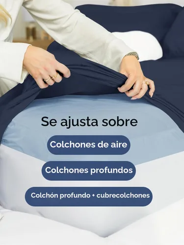 Vista 6 de Juego de sábanas tamaño Queen con bolsillos extra profundos, sábanas transpirables y refrescantes de 4 piezas, ropa de cama de lujo para hotel