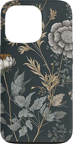 Vista 10 de iPhone 16 Cute Flowers Vintage Botánico Floral Ilustración Case
