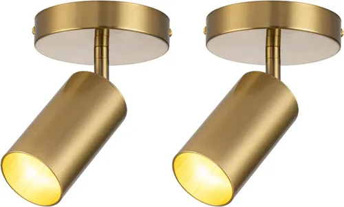 Vista 14 de Foco de Techo Moderno, Luces Spot GU10 para Interiores con Pivote de 350°, Paquete de 2 Focos Direccionales Ajustables para Interiores, Luz de Negro