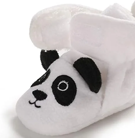 Vista 3 de Botas de forro polar para bebés y niñas, diseño de oveja, diseño de elefante, zorro, pato, panda, oveja, zapatos para recién nacidos, calzado