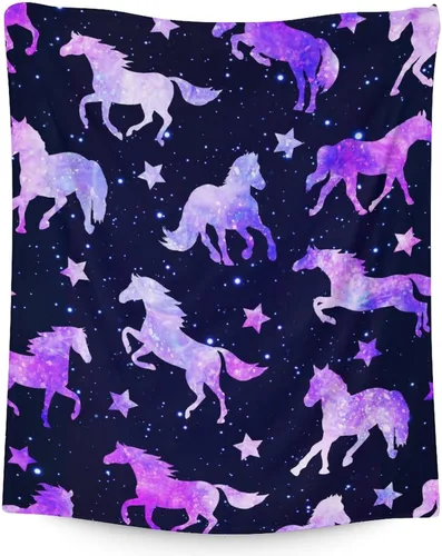 Vista 11 de Manta de caballo para regalo, 30 x 40 pulgadas, bonita manta para niñas y niños, manta blanca de felpa suave y mullida para sofá, oficina