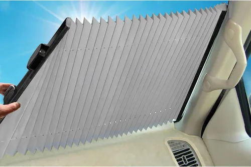 Vista 5 de Dash Designs, Inc.Retractable 21 Inches Windshield Sunshade for Honda HR-V 2023-2024 (Silver)
