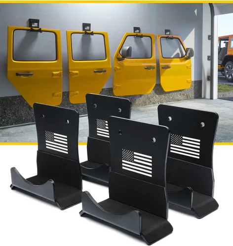 Vista 9 de LUMENIX Soporte de suspensión de almacenamiento de puerta resistente, kits de sistemas de montaje en pared, soportes de puertas compatibles con Jeep