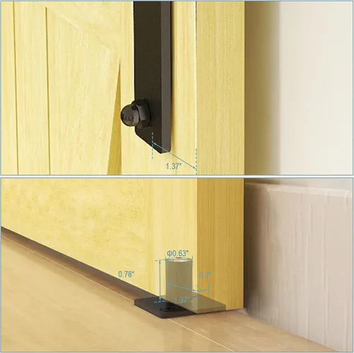 Vista 4 de Kit de herrajes para puertas correderas de granero de 48 pulgadas, kit de rodillos de alta resistencia de 4 pies para puertas de 11 pulgadas x 4